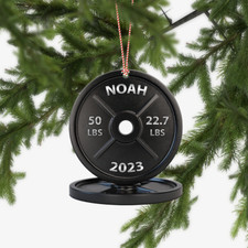 Personalized Weightlifting Ornament, Gym Christmas Ornament, Fitness Ornament picture