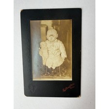 Antique Cabinet Card Photo Child With Doll Strunk Studio Reading PA c1915-1925 picture
