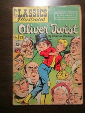 CLASSICS ILLUSTRATED #23 OLIVER TWIST BY CHARLES DICKENS HRN 1118 VG- VERY GOOD- picture