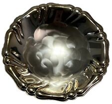 Silverplated Footed Bowl Candy Dish West Germany EP Brass BMF Scalloped Swirl picture