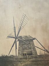 Antique Early 1900s Sea Isle City NJ Old Windmill Cabinet Photo Jos Scull picture