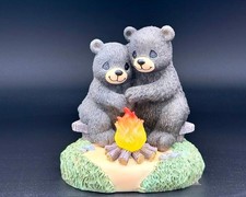Precious Moments Cozy Bear Campfire Light-Up Figurine | Cute Black Bears  picture