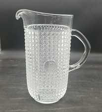 Clear Hobnail Glass Pitcher 56 oz Clear Circle Center picture
