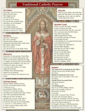 Traditional Catholic Prayers, LAMINATED 8.5 x 11 inch Print picture