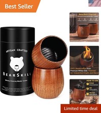 Charred Wooden Bourbon Drinking Glass Set - Unique Whiskey Tumblers Gift picture