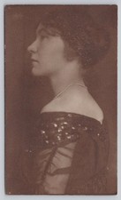 Antique Real Photo Postcard Edwardian Era Young Woman Profile Portrait RPPC picture