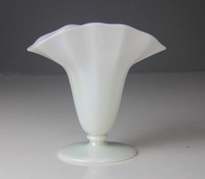 Steuben Carder Era Ivrene Iridescent Flared Ribbed Fan Vase Shape# 7564 Signed picture