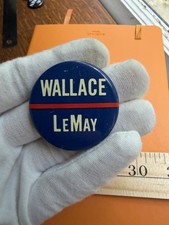 Vintage George Wallace & Curtis LeMay 1968 Campaign Pinback Button - 1 5/8