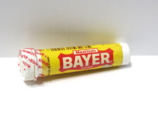 Sealed Vintage 1980's BAYER Aspirin Plastic Bottle Travel Case - 10 tabs - 2.75