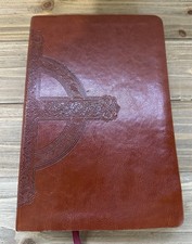 Tyndale Bible Slimline Large Print NLT 2012 OS Brown Good picture