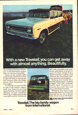International Harvester Travelall Car Truck Family Wagon Vintage Print Ad 1969 picture