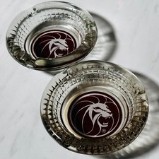 Vintage Ashtray MGM Grand Hotel Casino Las Vegas Lion Head - Lot of 2 picture