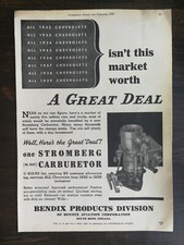 Vintage 1939 Bendix One Stromberg Carburetor Full Page Original Ad 622 picture