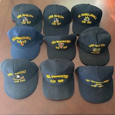 Vintage US Navy Cruiser Snapback Hats CG Shiloh Narmandy Anzio Hue City Cap Lot picture