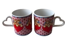 ２Vintage 1985 Lucy & Me Lucy Rigg Enesco Teddy Bear Coffee Mug w/ Heart Handle picture