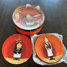 VTG SET OF 6 CERTIFIED INTL. DINNER IS SERVED CANAPE APPETIZER BREAD PLATES 6.5