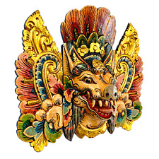 Balinese Barong Pig Boar Mask Topeng Hand Carved Wood Bali Wall Art Indonesian picture