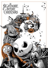 1993 The Nightmare Before Christmas Poster Print Jack Skellington Sally 💀🎅🎃 picture