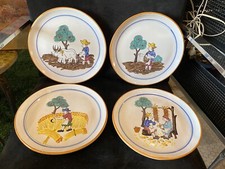 Vintage Italian Pottery Rampini Gubbio Hand painted Farming Scenes 9.75” Ceramic picture
