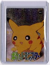 Pokemon Pocket Monsters #203 Pikachu Prism Double Sided Card 1990s Vintage picture