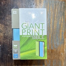 NIV Giant Print Compact Bible Zondervan Duo-Tone Melon Green/Turquoise ISBN picture