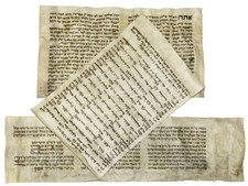 3 Old Handwritten parchment Amulet Scrolls Pitum HaKetoret, Shir HaYam, Nishmat picture