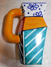 Benlloch Spain Ceramic Pitcher with Abstract Design picture