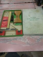 Vintage C.S. Osborne Home Upholstery Repair Kit w/Box Tack Hammer Tools  picture