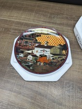 Charles Wysocki Pumpkin Hollow Emporium Plate 1993 Bradford Exchange 8.5” picture