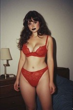 Red Lingerie Risque Glamour Model 4x6 Photo picture