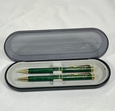 Lockheed Martin Pen & Pencil Set Green Marble Finish - Vintage picture