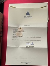 Mike Thompson Signed Personal Letter Note to Member House of Representatives MT1 picture