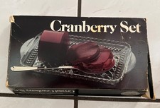 Vintage 1978 Leonard Silver Crystal Cranberry Set (275), original box with spoon picture