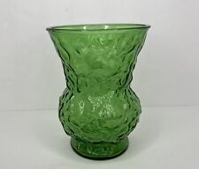 Vtg Green Glass Crinkle Textured Flower Vase E.O. Brody Cleveland OH USA 8
