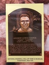 Andy Cooper Postcard - Baseball Hall of Fame Induction Plaque - Photo  picture
