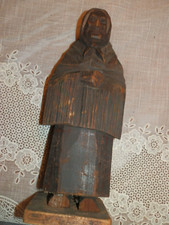 Old Witch/Lady Wood Carving, Swedish Folk Art, Unsigned, Shoes Have Damage 10