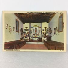 Postcard Interior Of Old Church Of St Augustine Isleta New Mexico A-22 5A-H357 picture