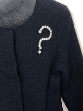 Kirks Folly Crystal Question Mark Brooch Vintage Large 9.5cm Accessories picture