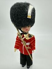 Vintage British Royal Guard Soldier Celluloid Doll Eyes Blink Red Coat picture