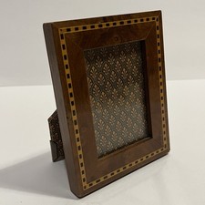 Dorvilliers Paris Burl Wood Striped Inlay Picture Frame Small Vintage Kickstand picture