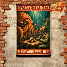 Everything Will Kill You Octopus Sign 12x8 Vintage Metal Wall Decor Art picture