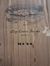1940s-50s ARMONK NEW YORK Log Cabin Farms MENU with POSTCARD picture
