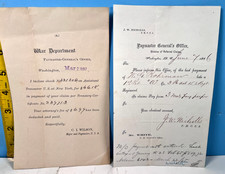 1896-97 War Department Paymaster Generals Office Letters Payment Information picture
