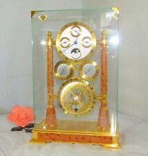 HOUR LAVIGNE ASTROLABE CALANDER GOLD GILT CLOCK OSTRICH LEATHER GLASS CAGE AC3G picture
