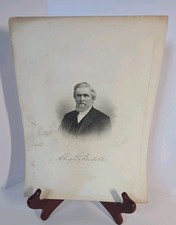 Antique Chester Bedell Portrait Engraving Ohio Farmer Livestock Leader picture