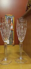 Lot Set Of 2 New Waterford Crystal Marquis Brookside Champagne Flutes Toasting picture