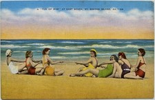 Tug of War at East Beach, St. Simons Island, Georgia Postcard picture
