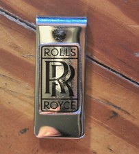 VNT Rolls-Royce metal money clip displaying the iconic overlapping 