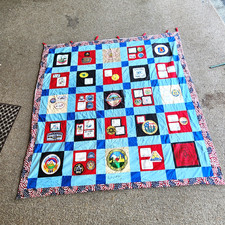 Carpenters Union Patch Memory Quilt 88x88 PNW Labor History Wall Hanging picture
