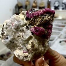 309G Natural Rose redtourmaline uncut quartz crystal mineral specimen picture